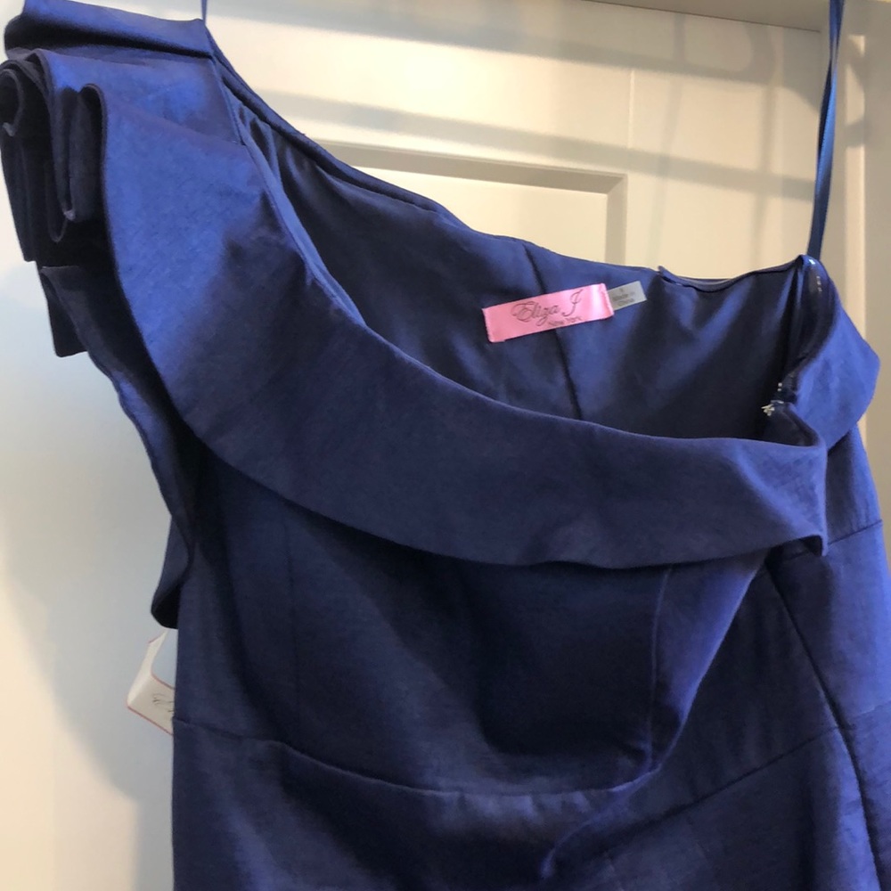 Eliza J One Shoulder Navy dress NWT